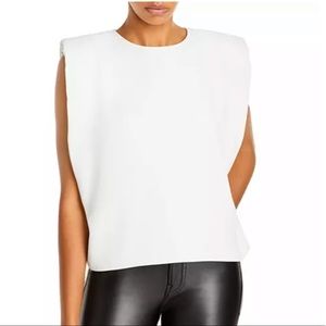 NWT AQUA Sleeveless Shoulder Pad Top